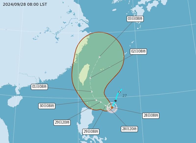 台氣象署：颱風山陀兒威脅大 請預做防颱準備